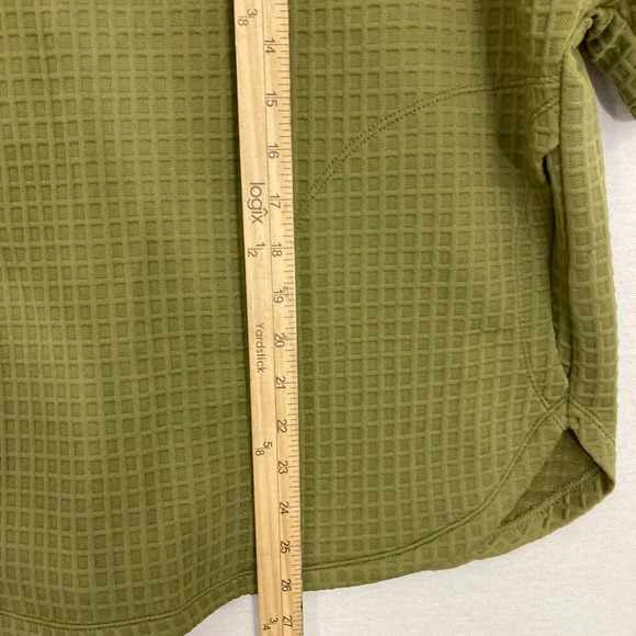 New Max Studio Green Crew Neck Waffle Textured Knit Relaxed Fit Top Large - Picture 6 of 12